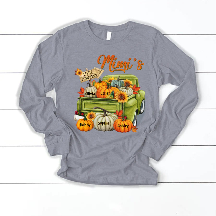 Fall Season Green Truck Mimi Personalized Longsleeve-5