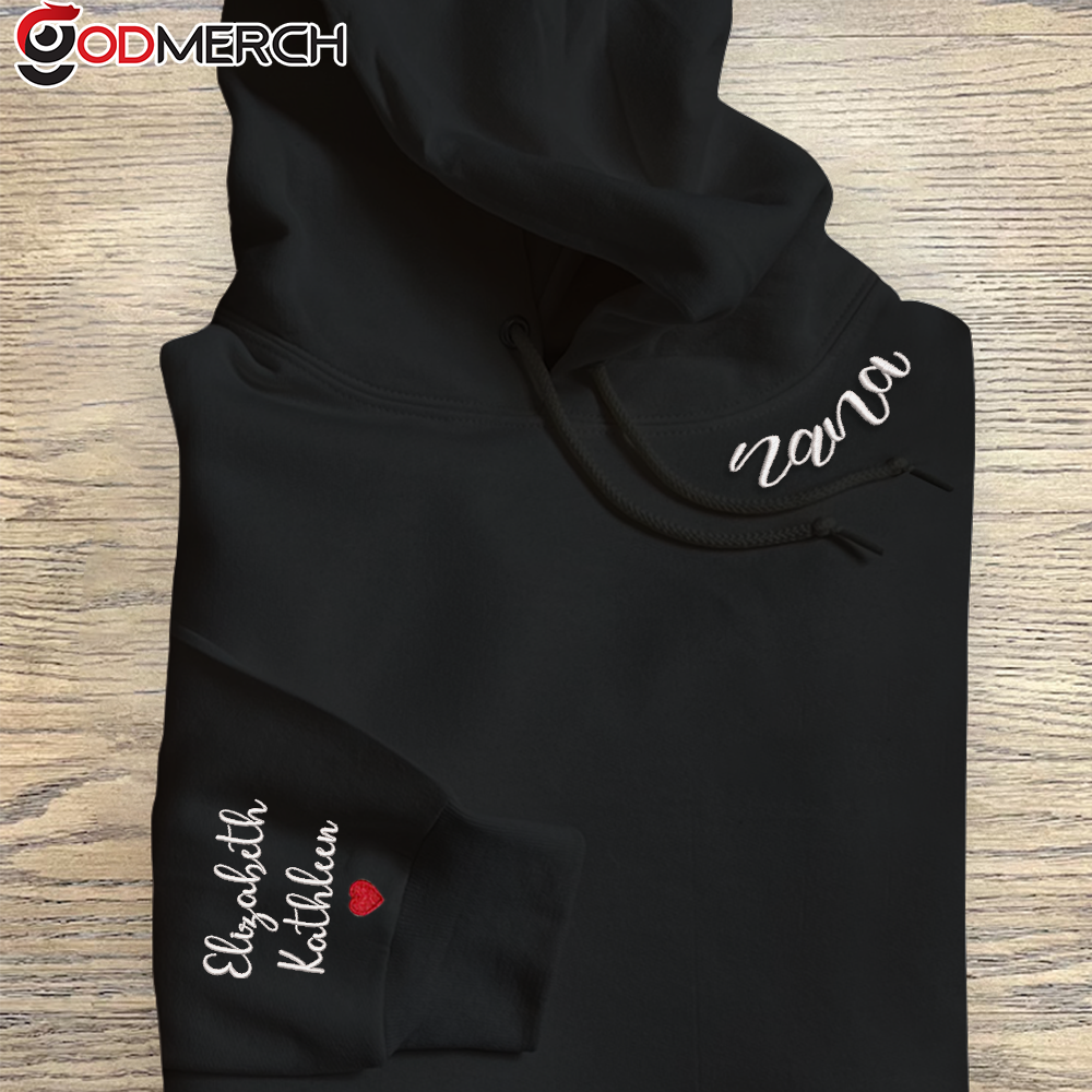 Godmerch Grandma Nana Embroidered Hoodie-4